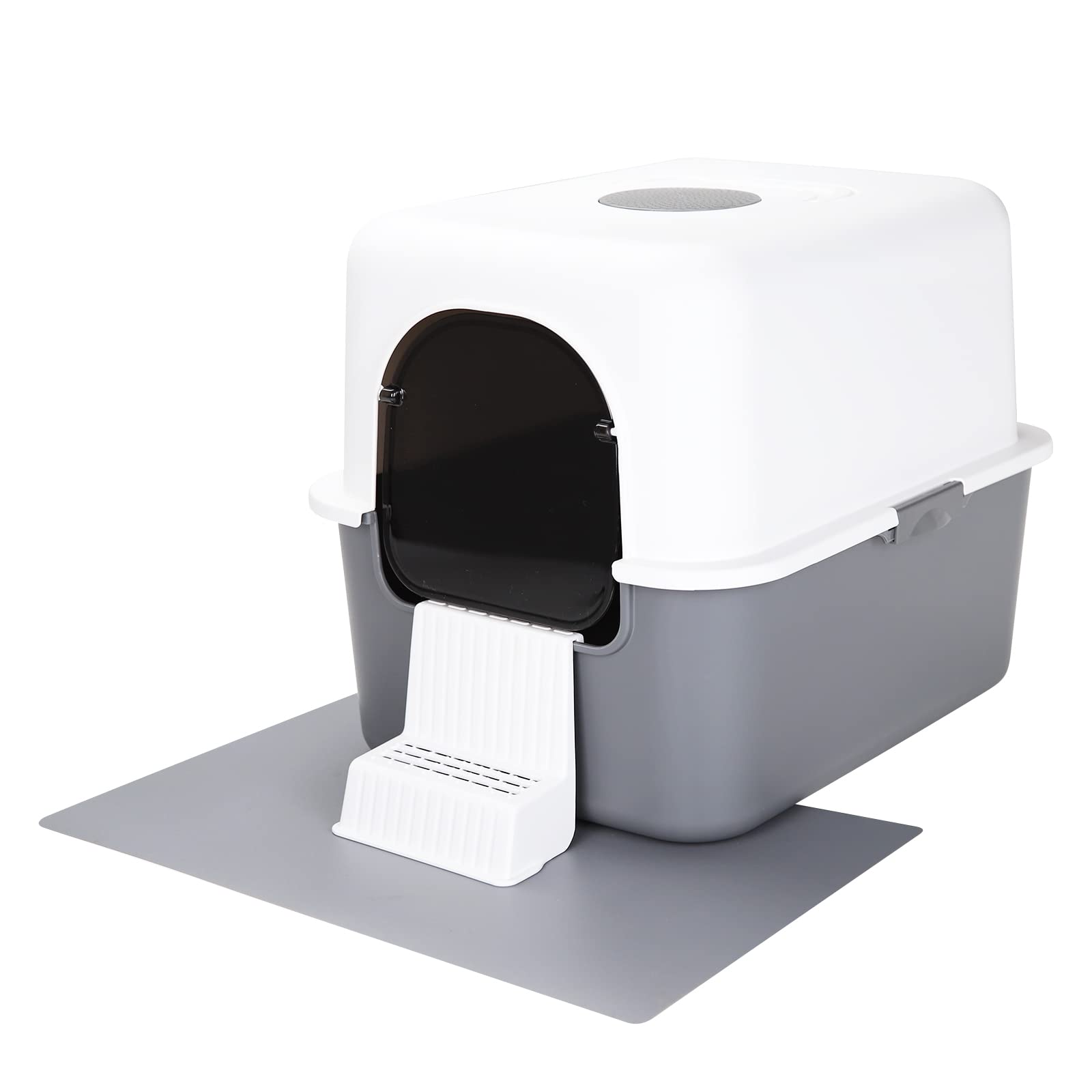 Sfozstra Cat Urine Litter Box With Pedal, Fully Enclosed Leak-Proof For Small Cats Under 8 Ib, High Edge And Odorless, Easy To C