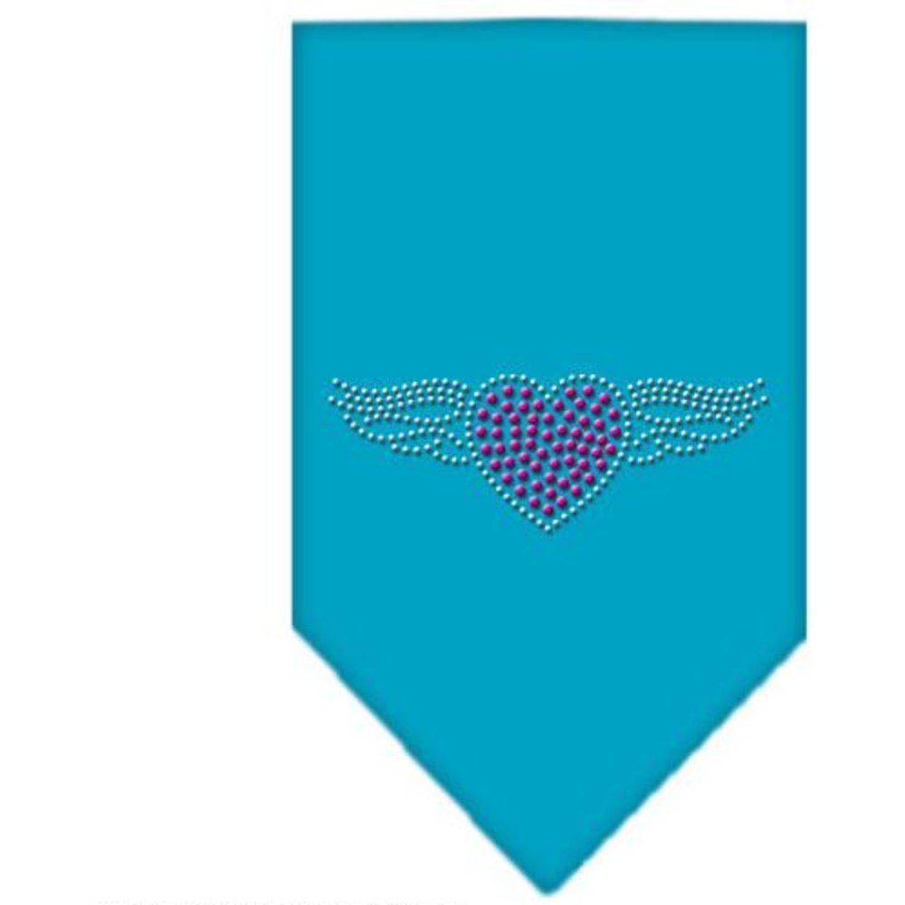 Mirage Pet Products Aviator Rhinestone Bandana, Large, Turquoise