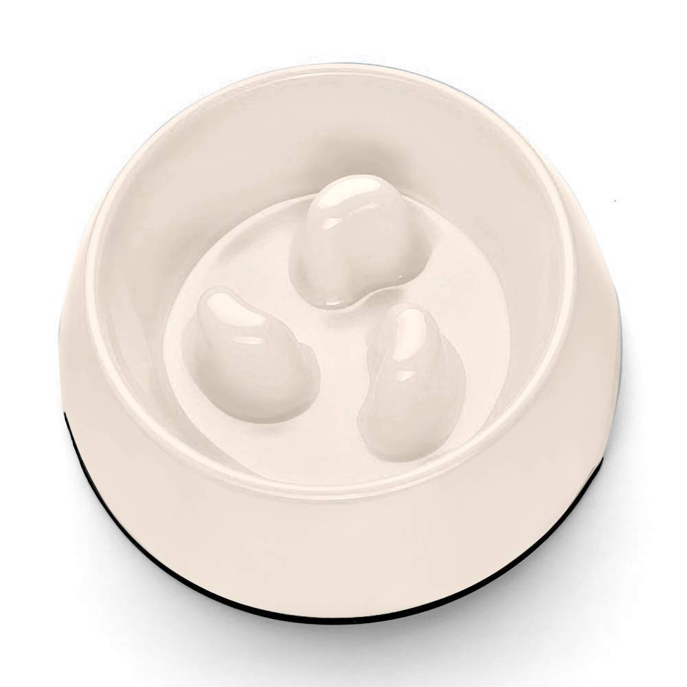 Flexzion Slow Feed Dog Bowl - Anti-Slip Slip Resistant Base Pet Animal Puppy Feeder Food Water Container Holder Dish Storage Ant