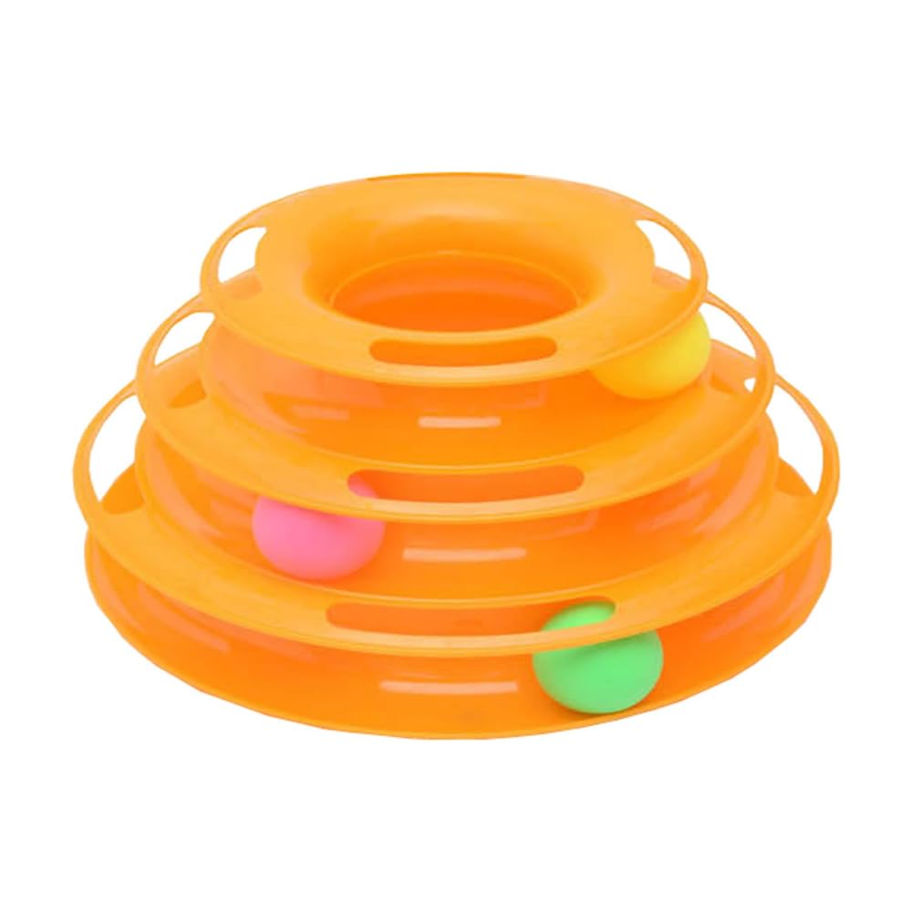 Pet Fun 3 Layers Interactive Tower Of Track Roller Pet Toy With Colorful Rolling Balls | Ideal For Solo Or Group Play For Cats &