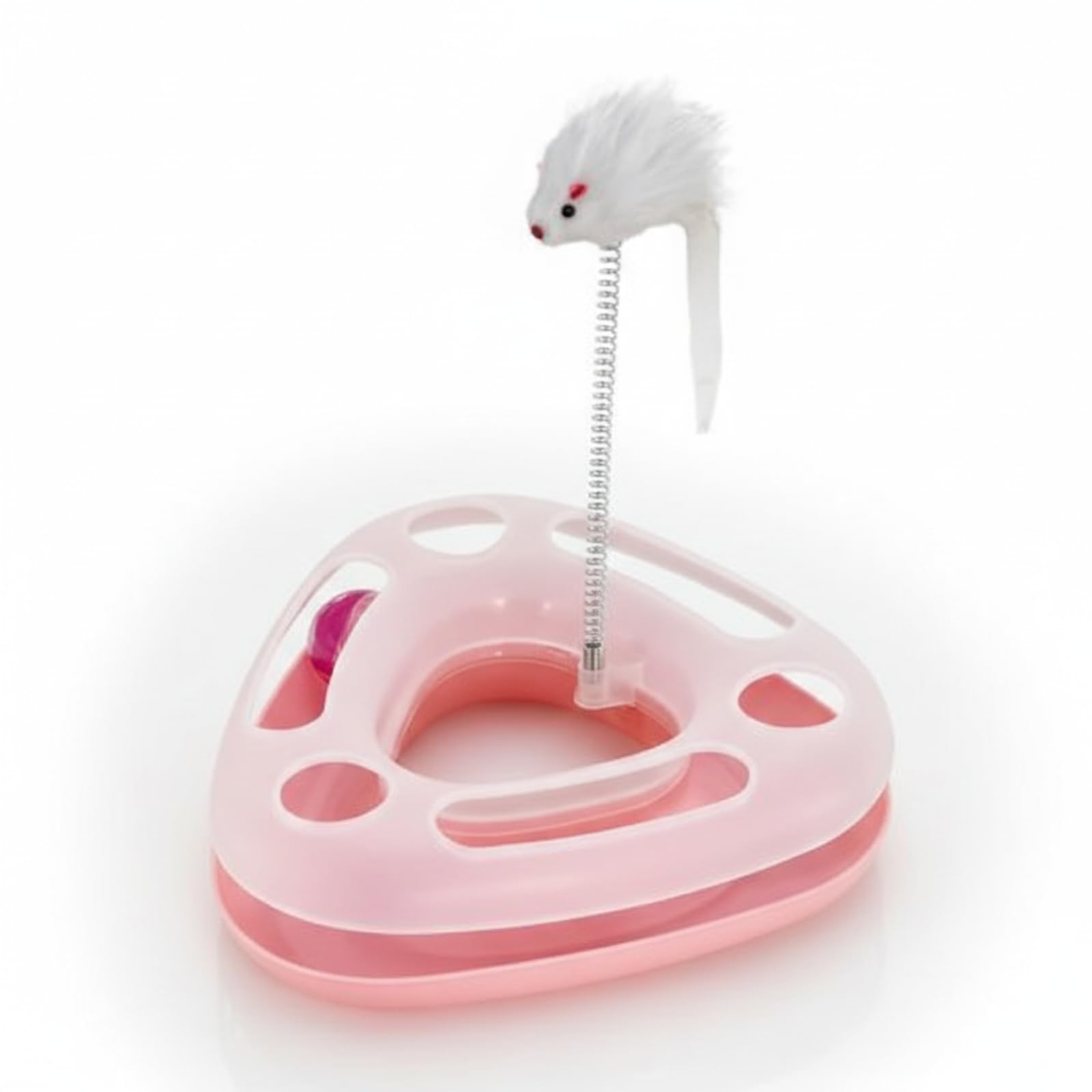 Bohobark Interactive Cat Toy With Mouse & Moving Balls | Kitten Play, Teaser Mouse & Cat, Durable, Fun Pet Toy For Exercise, Hun