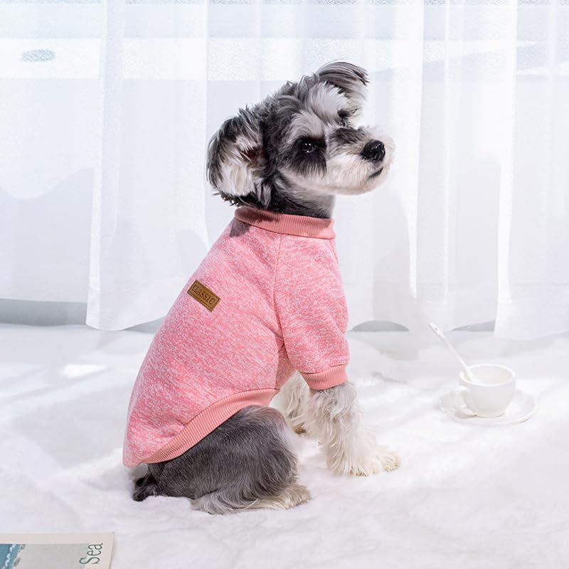 Idepet Pet Dog Classic Sweater, Soft Fleece Coat For Small,Medium Dog,Warm Pet Dog Cat Clothes,Soft Puppy Customes 2 Color (M, P