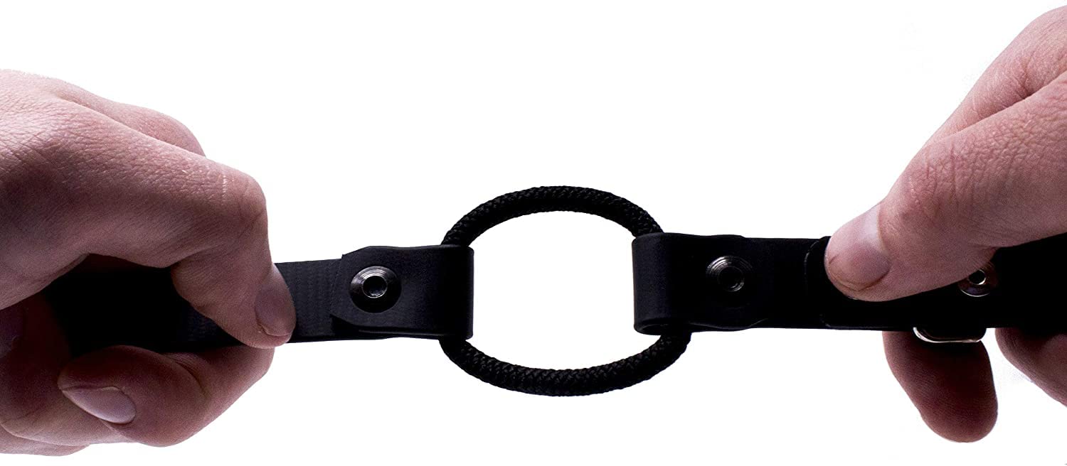 Educator Bungee Dog Collar, Biothane, Waterproof, Odorproof, Metal Buckle And D Ring With Comfort Bungee Loop Adjustable For Custom Fit, 1-Inch, Black