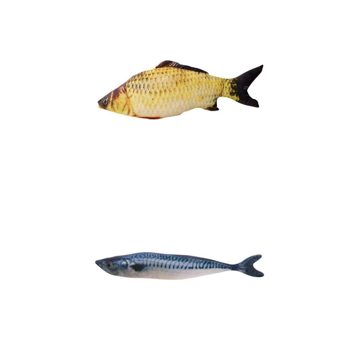 Merishopp Cat Fish Realistic Plush Toy Simulation Catnip Gift 2Piece | Pet Supplies | Cat Supplies | Toys
