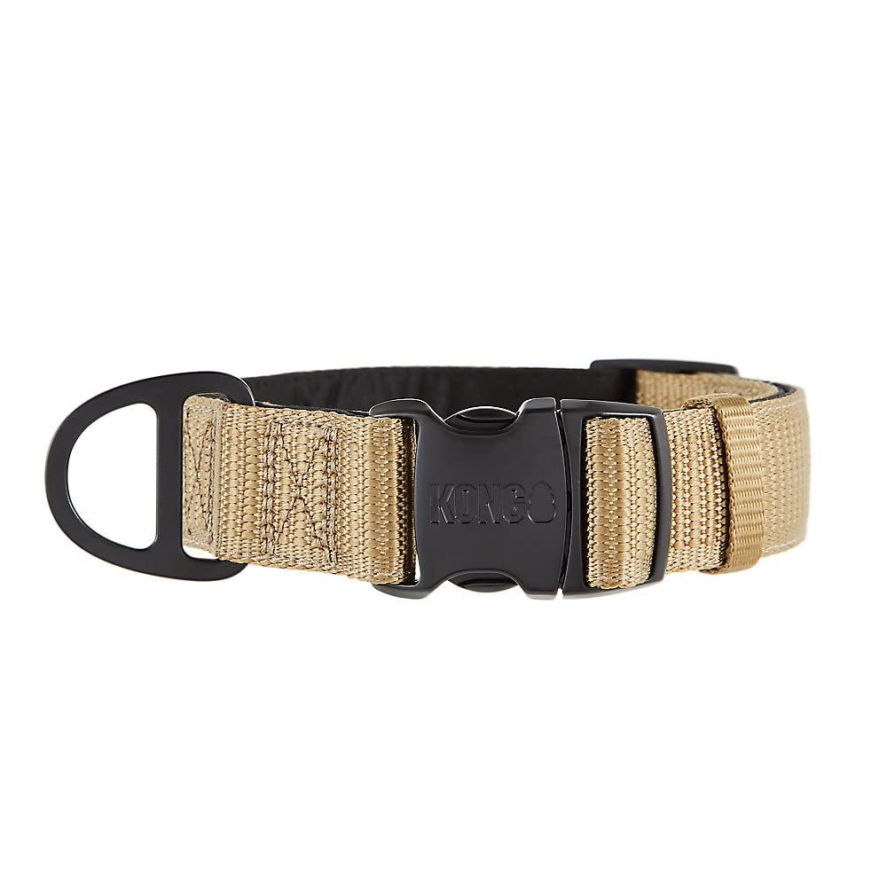 KONG Max HD XL Tan Neoprene Padded Dog Collar - Ultra Durable, Comfortable Fit for Large Dogs