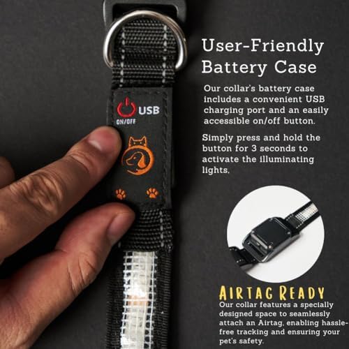 Led Dog Collar, Usb Rechargeable Light Up Dog Collar Lights, Light Up Glowing Waterproof With Remote Collars For Dogs