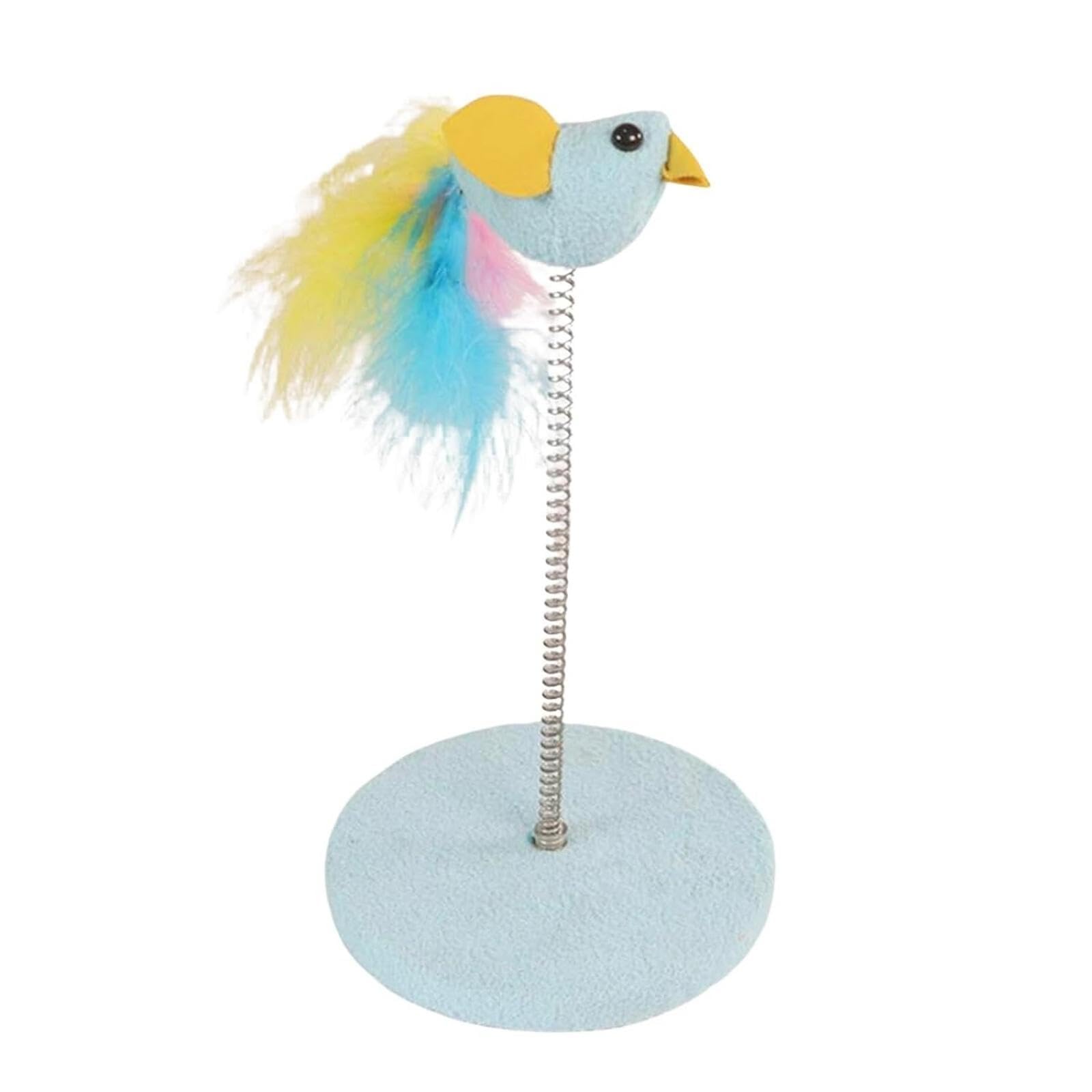 Cature Care By Nature Cat Toy,Cat Wand Stand Teaser Toy,Interactive Cat Toy With Spring&Feather Teaser For Kittens&Cats