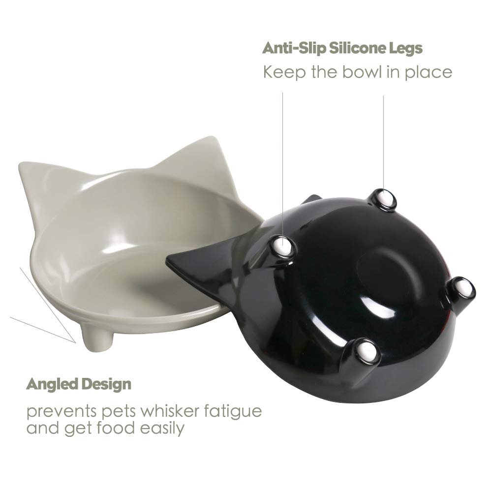 Cat Bowl Cat Food Bowls Non Slip dog Dish Pet Food Bowls Shallow Cat Water Bowl Cat Feeding Wide Bowls to Stress Relief of Whisk