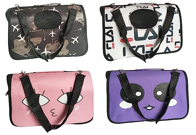 Woofy Portable Nylon Fabric Lightweight Printed Design Shoulder Strap Closure Carry Bag Ideal for Men and Women Outdoor Travel