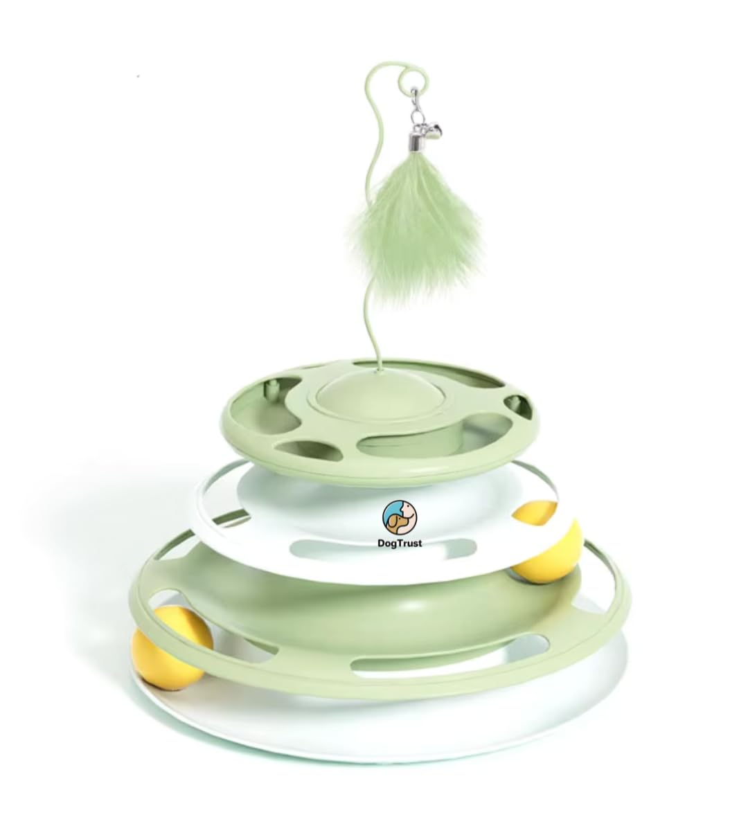 Dog Trust Multi Tier Cat Track Toy With Moving Balls  Fun And Stimulating Interactive Toy To Encourage Play, Scratching, And Hu