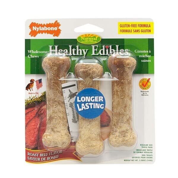 Nylabone Healthy Edible Beef Bone Reg 3pk