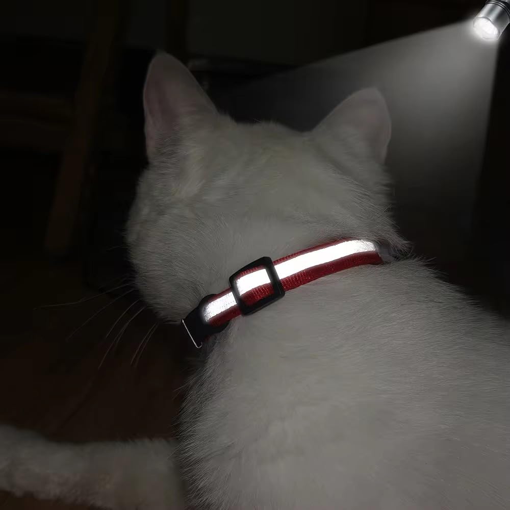 Hot Pink Puppy Collar With Bell, Reflective Xs Cat Collars Soft Adjustable Buckle For Xxs Xsmall Extra Small Dogs Female Little