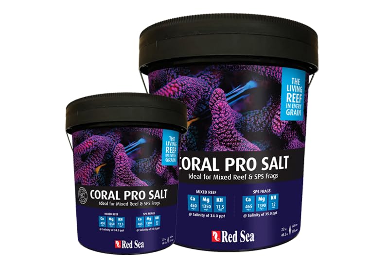 Red Sea Coral Pro Reef Salt Mix Small Bucket | Makes 55 Gallons Complete Marine Saltwater Aquarium Advanced Formula Optimal Cora