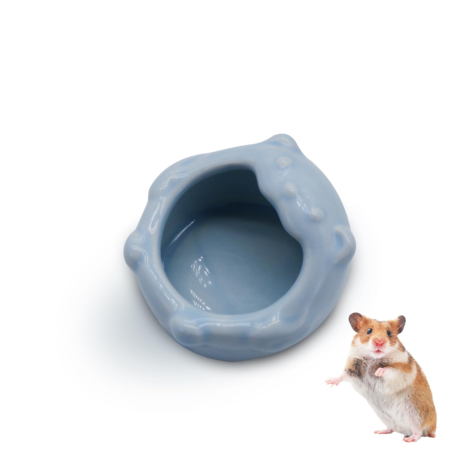 LuckyOpt Small Ceramic Pet Hamster Bowl, Easy to Clean Anti Flipping Small Animal Bowls, Hamster Food and Water Bowl for Golden 