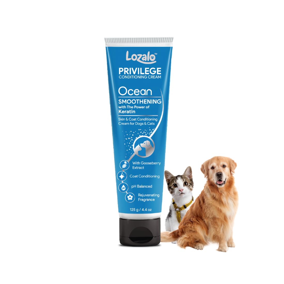 Lozalo Privilege Pet Conditioning Cream-125 Gm, Ocean | Leave In Conditioner For Dogs & Cats | With Keratin & Gooseberry Extract