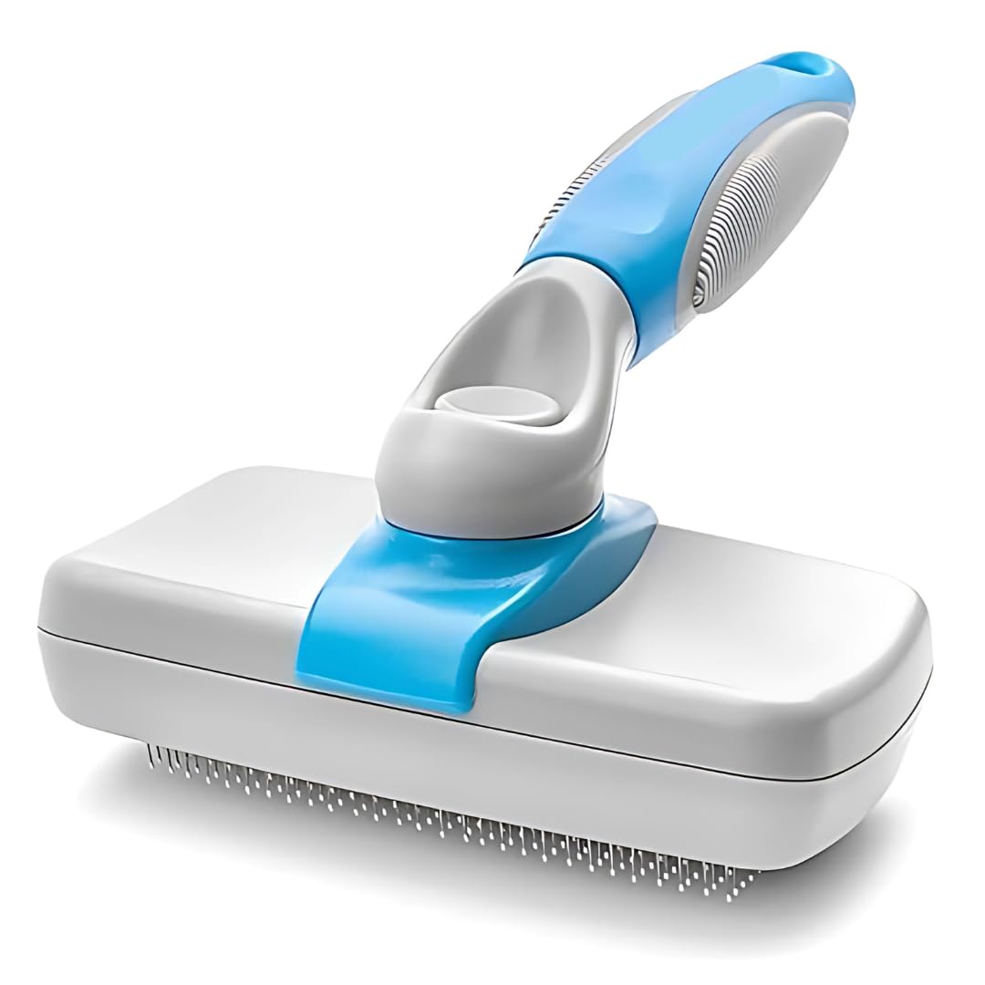 PET FUN Heavy Slicker Brush for Dogs & Cats | Removes Loose Fur, Tangles & Mats | Grooming & Massage Tool with Rounded Tips | No
