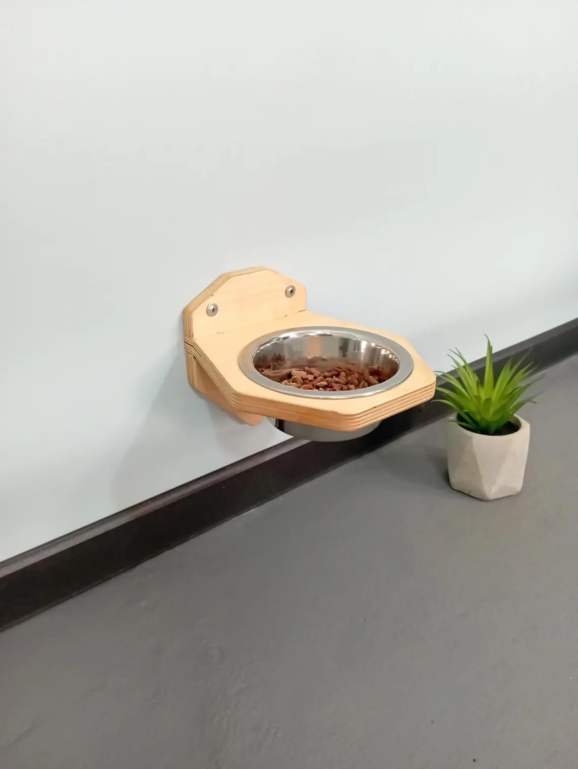 Xsource Premium Elevated Wooden Pet Feeder Bowl Stand For Dogs & Cats  Double Stainless Steel Bowls 2 Adjustable Size Of Stand