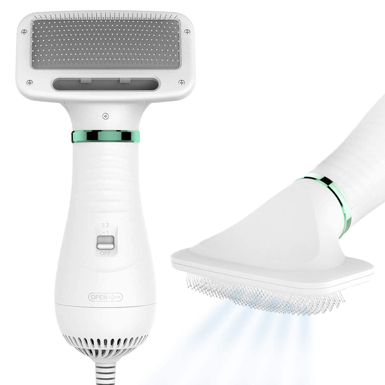 Navaliya Dog & Cat Hair Dryer Brush For Portable 2 In 1 Self Cleaning Slicker Grooming Professional Blow Dryer Adjustable Temper