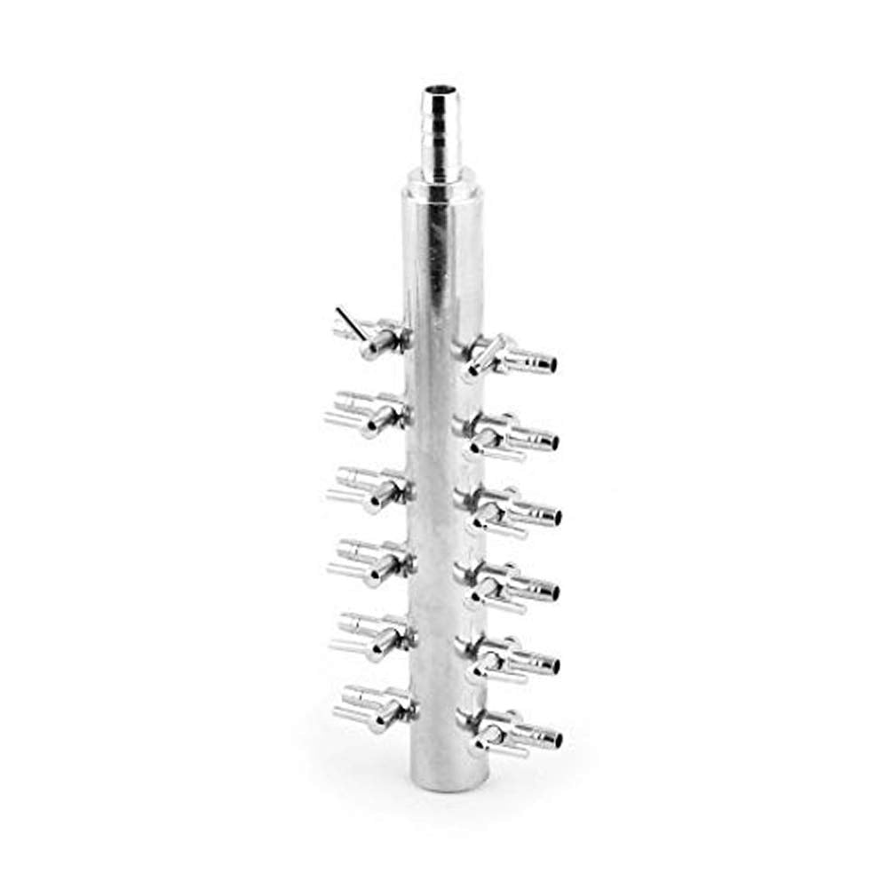 Dahszhi Aquarium 12 Way Inline Manifold Air Flow Pump Tubing Splitter Lever Control Valve