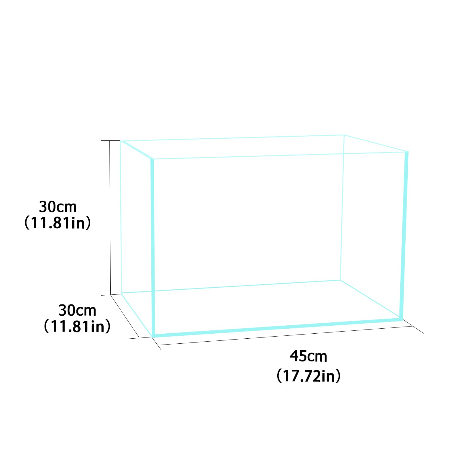 Fzone 48 Gal Rimless Low Iron Fish Tank Nova Clear Ultra-White 45 Mitered Edges Translucent Glass Anata Series Aquarium W/Black