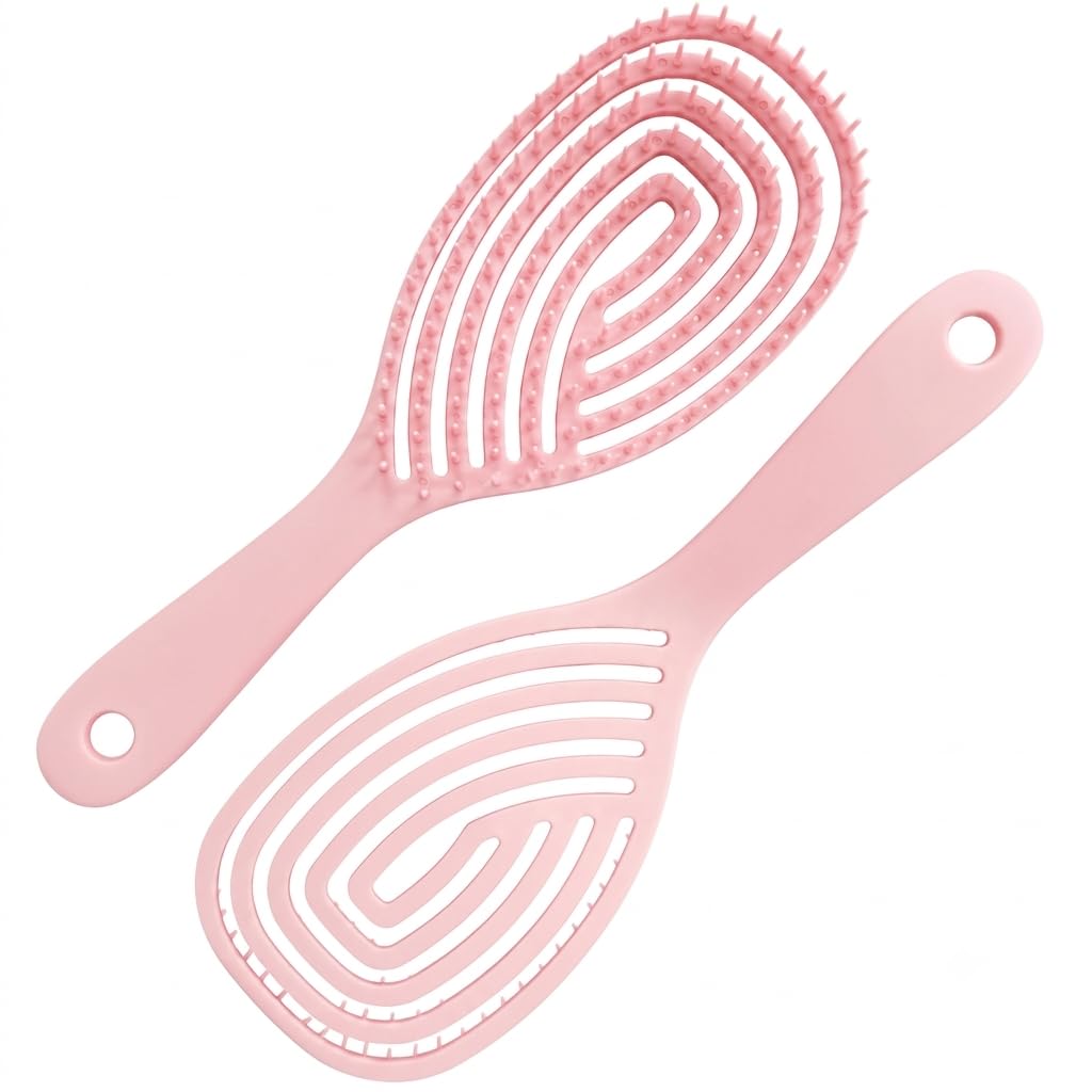 Pet Grooming Brush For Dogs & Cats, Soft Silicone Detangling Comb, Curved Bristle Massage Brush For Gentle Deshedding & Fur Deta