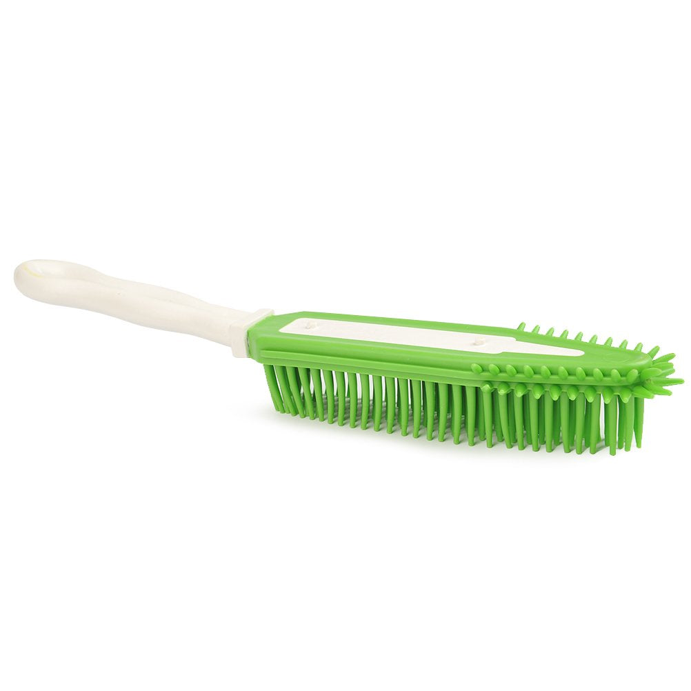 BUYGOO Pet Hair Removal Brush - 2 Count Rubber Massage Brush for Dogs & Cats, Blue and Green, Ideal for Furniture and Car Interiors