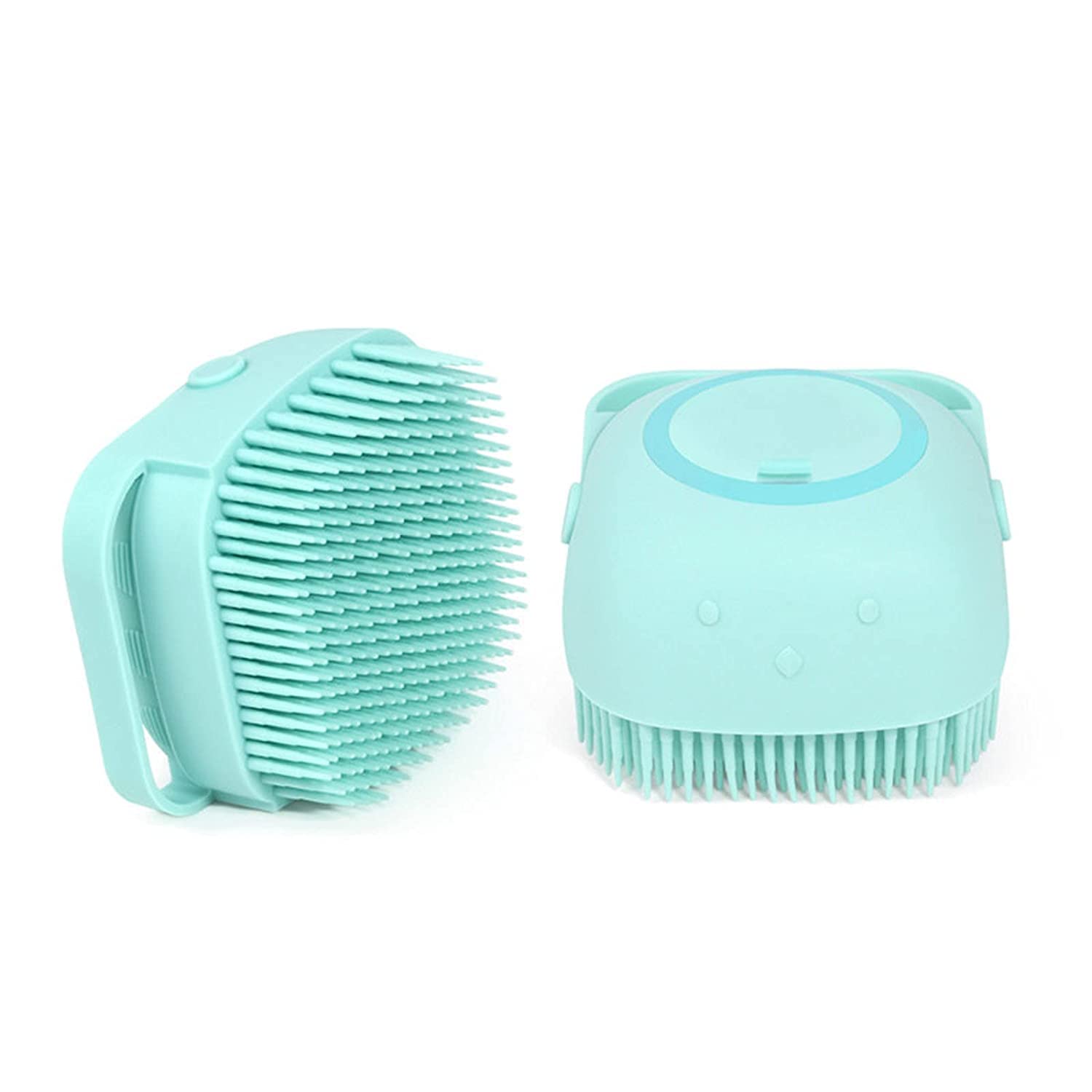 Silencio Shampoo Bath Brush, Silicone Bristles Brushes Groomers For Dog, Cats, Rabbit, Scrubber Shampoo Dispenser For Pet Massag