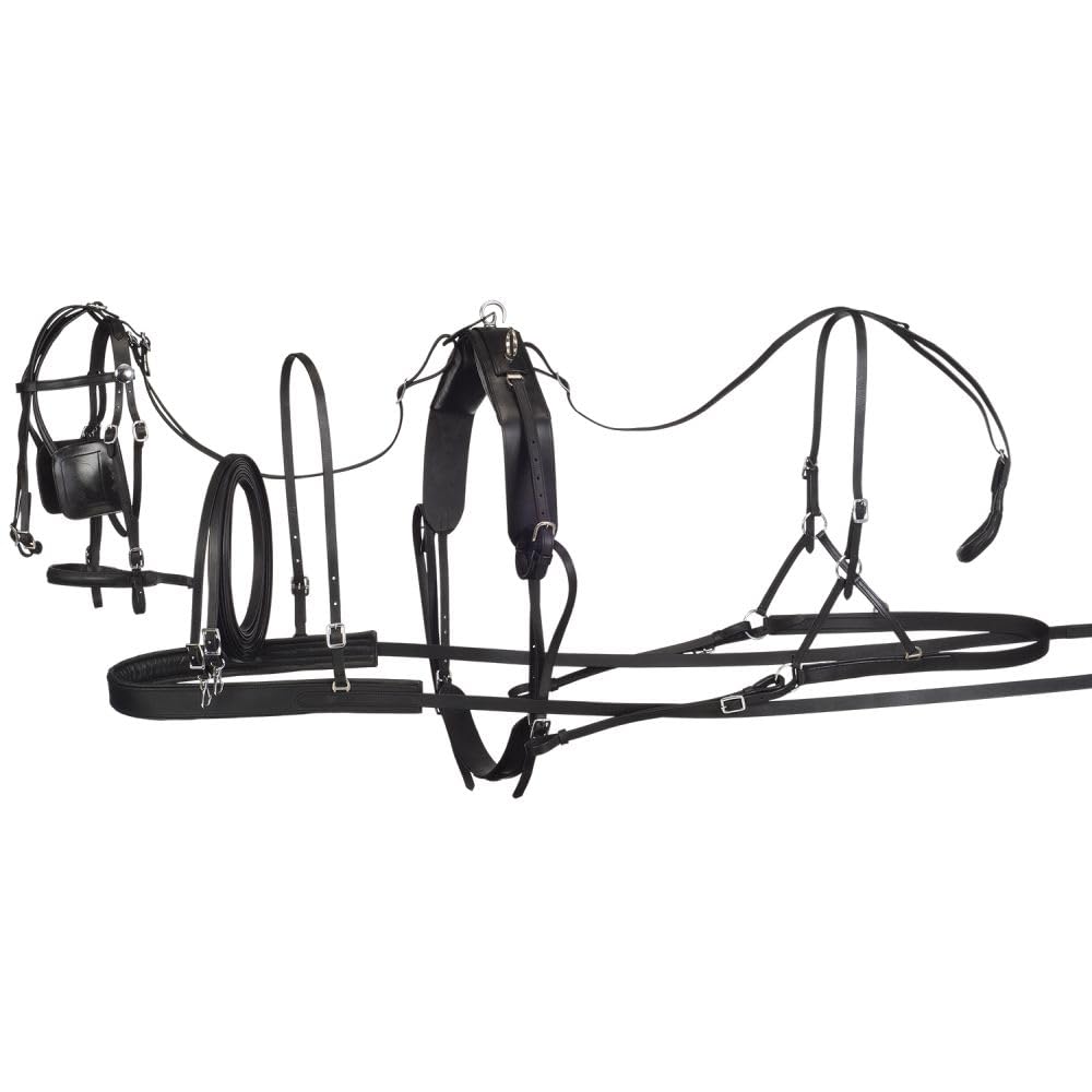 Tough 1 Leather Harness, Pony, black