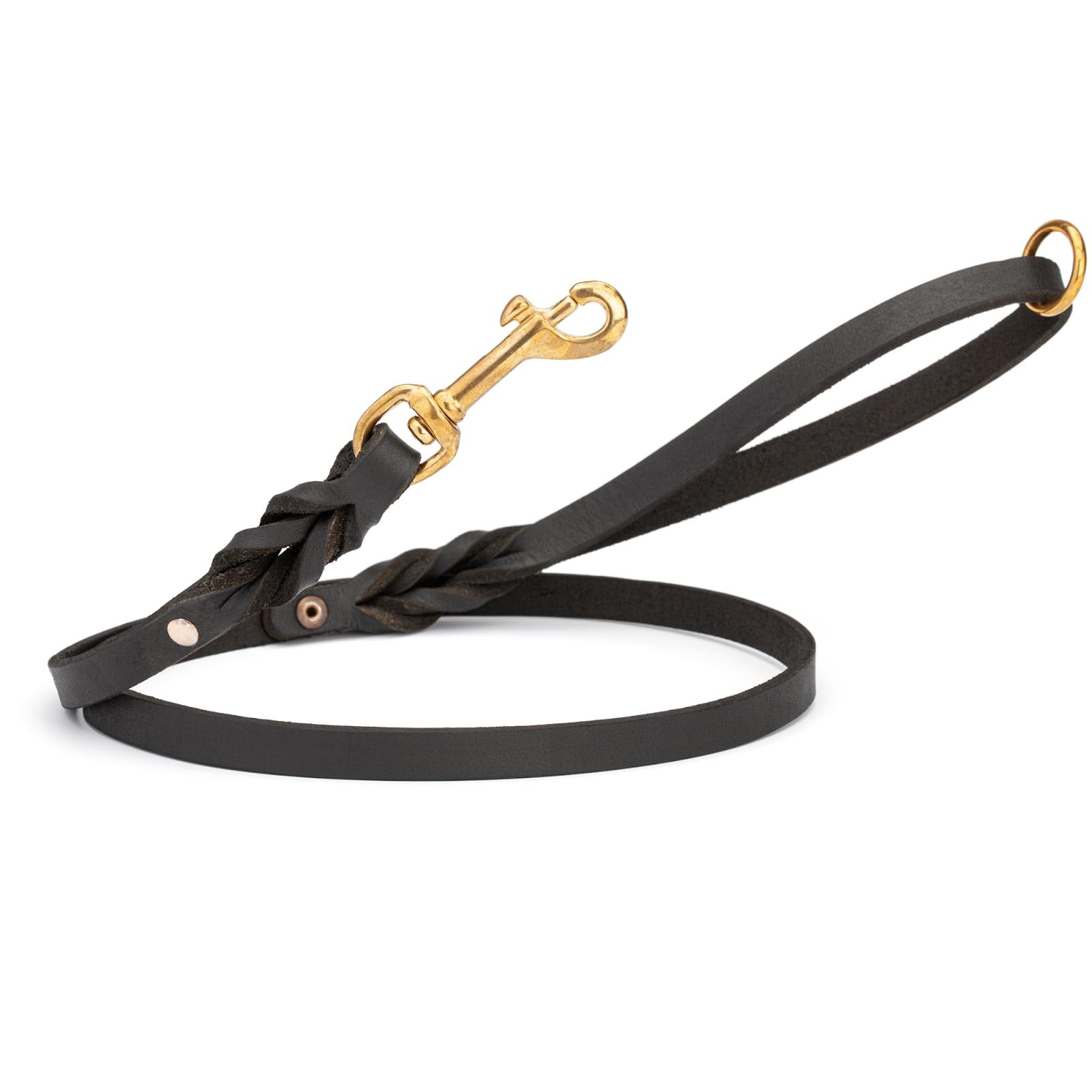 Viper Leather Dog Leash 4Ft, Dog Training Leash With Brass Hardware, Leather Leash For Dogs Large Medium Small Breeds (W 3/4 -