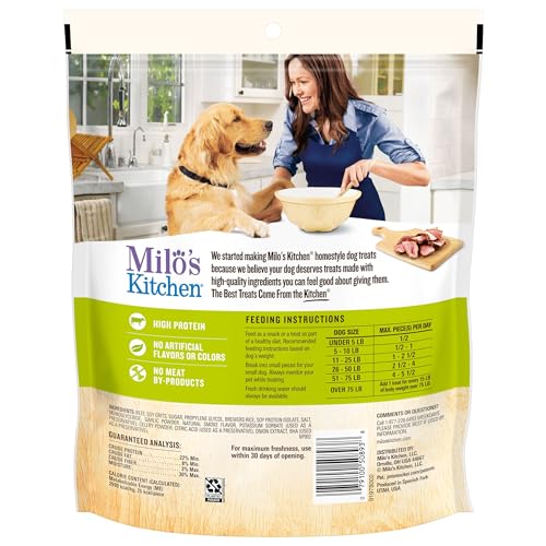 Milos Kitchen Homestyle Dog Treats, Beef Sausage Slices, 18 Ounce, High Protein, No Artifical Flavors