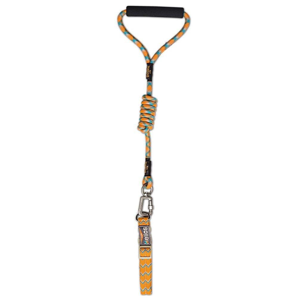 DOGHELIOS Dura-Tough Easy Tension 3M Reflective Adjustable Multi-swivel Pet Dog Leash and Collar, Medium, Orange