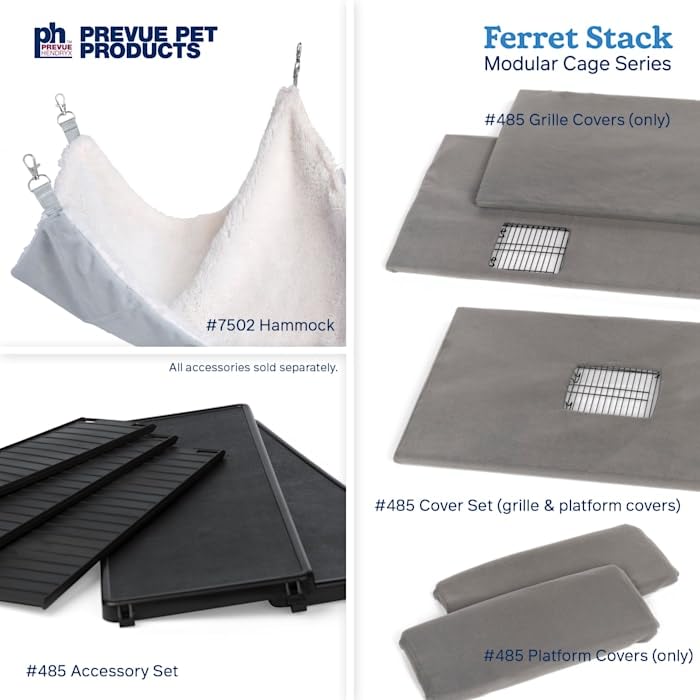 Prevue Ferret Stacking Cage Add-On Unit, Single Story, Black, Model 58500