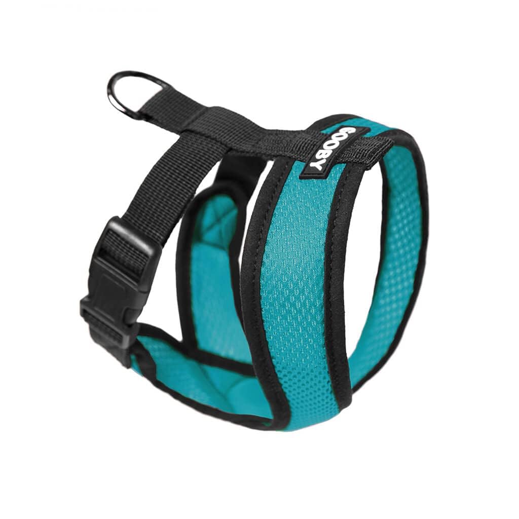 Gooby Comfort X Head In Harness - Turquoise, Small - No Pull Dog Harness, Patented Choke-Free X Frame - On The Go Dog Harness Fo