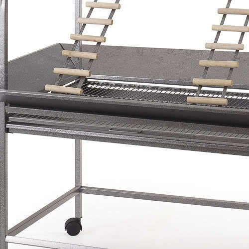 Extra Large O Wrought Iron Stand For Medium Or Large Parrot Amazon Cockatoos Macaws Play Gym Ground Seed Skirts(Black Vein)