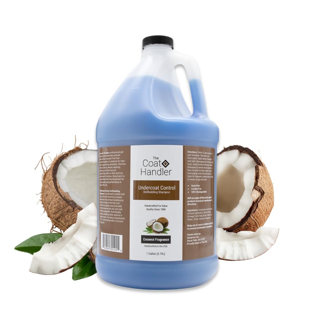 The Coat Handler Undercoat Control Deshedding Dog Shampoo, 1 Gallon - Combats And Reduces Shedding, Undercoat Removal, Omega 3 &