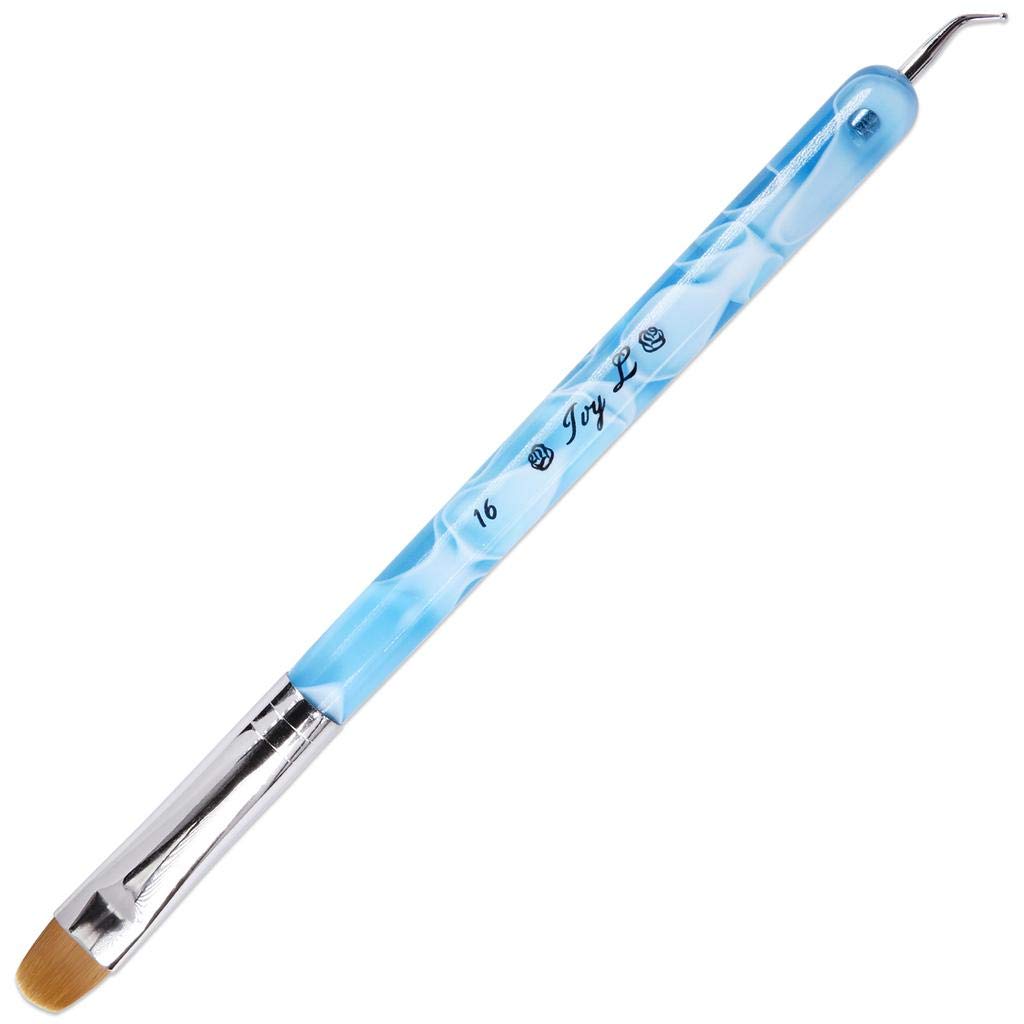 Ivy L 2- Way French Gel Acrylic Nail Art Kolinsky Brush With Dotting Tool For Professional Manicure Cuticle Clean Up Nail Art De