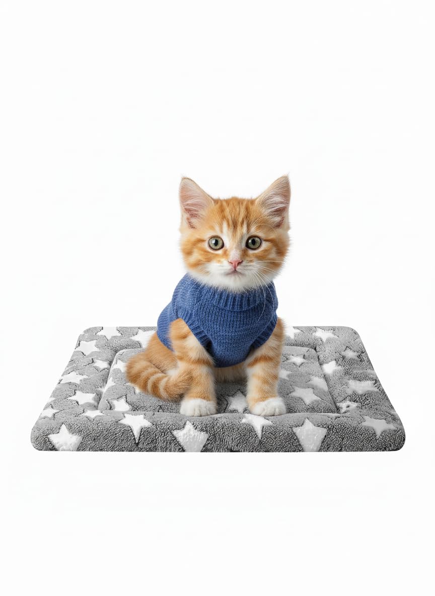 Dog Bed Mat - Soft and Comfortable Dog Kennel Cat Bed, Washable Dog Bed or Cat Bed, Suitable for Dog Crate Ped, Cat Cage BedGray