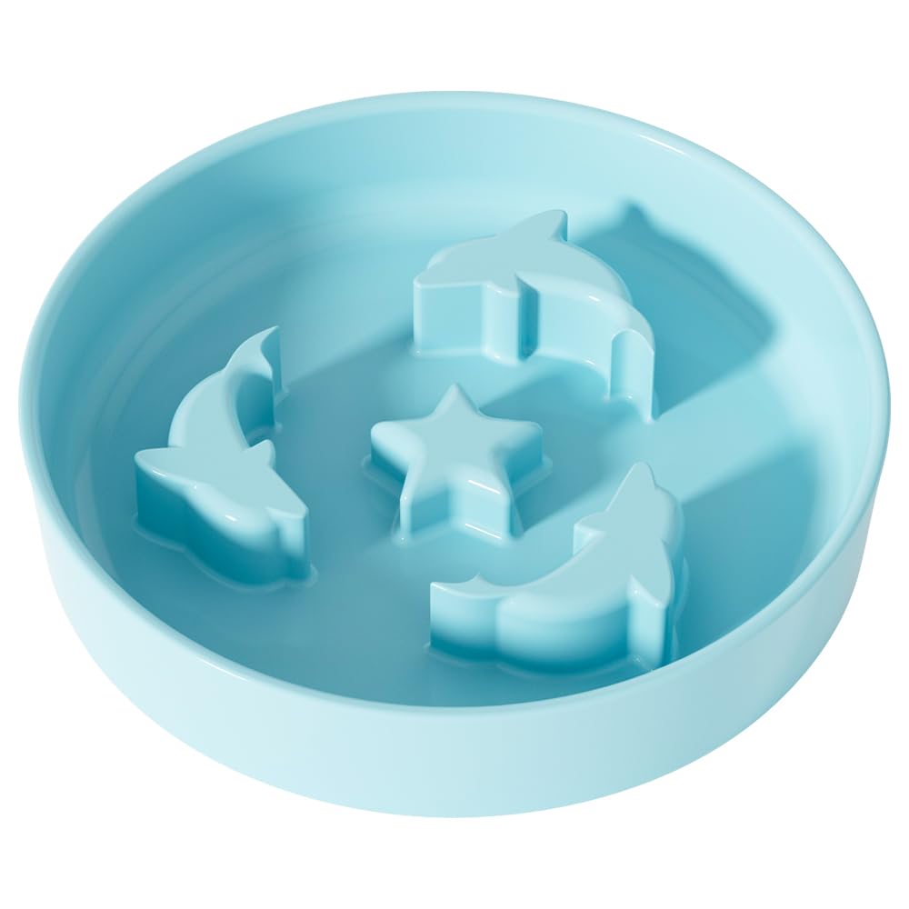 Ceramic Slow Feeder for Dogs & Cats, Dog Slow Bowl and Puzzle Feeder Cat Bowl to Slow Down Eating Dogs, Interactive Treats and W