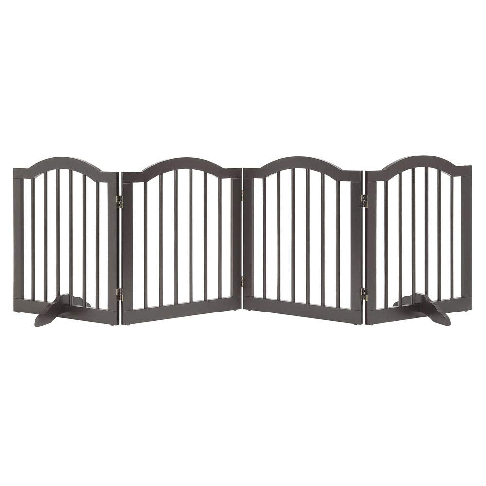 Unipaws Support Feet For Wooden Pet Gate, Freestanding Dog Gate, Set Of 2, Design For 0.71 Inches Thickness Panel, Espresso