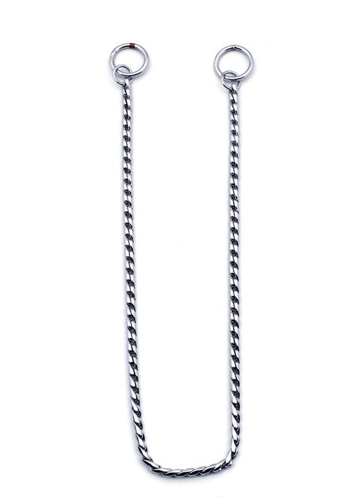 Sgoda Silver Dog Chain Collar Choke Pet Training Snake Collar With Heavy Links, 24 In, 5 Mm