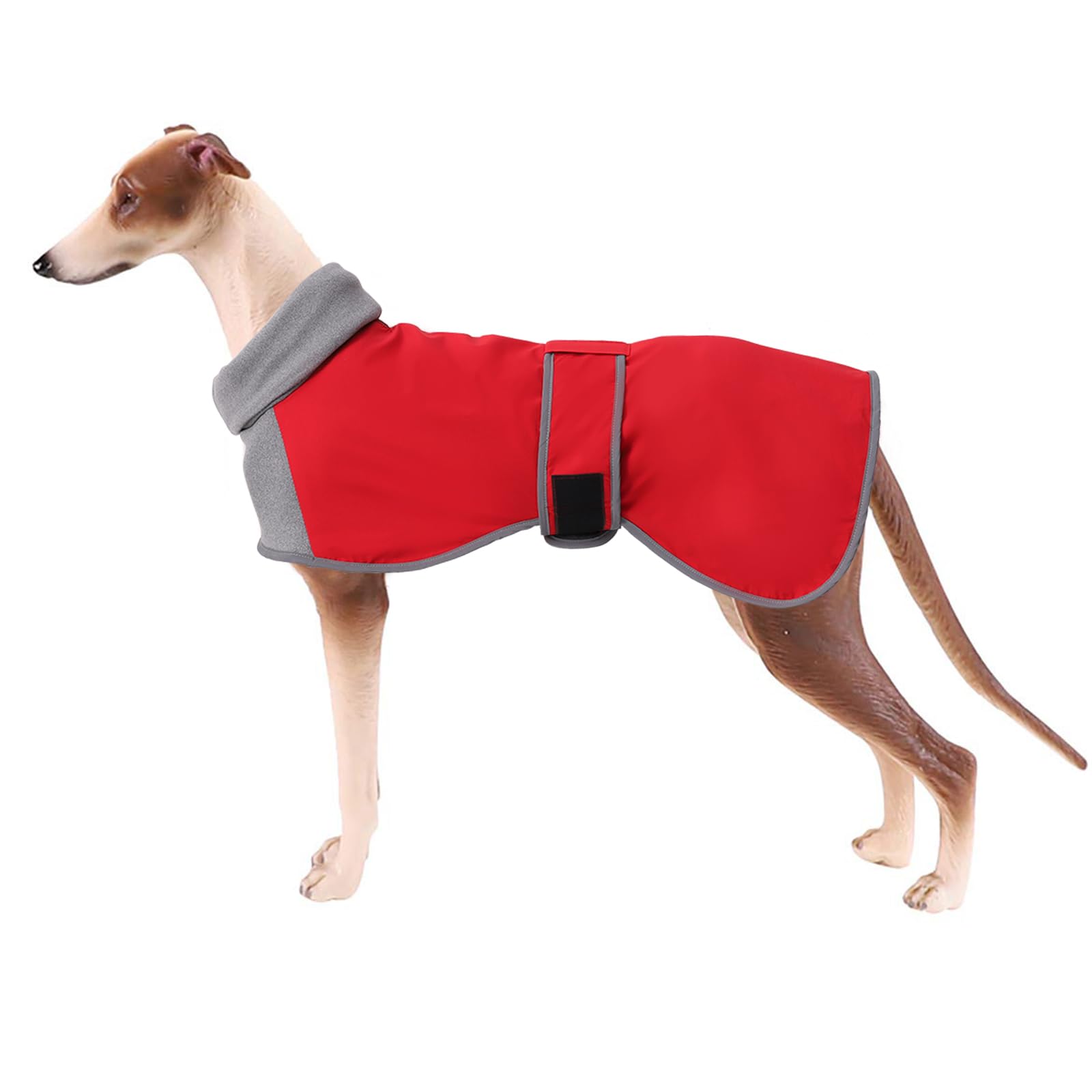 Greyhound Cosy Fleece Jumper,Dog Winter Coat With Warm Fleece Lining,Wear On Both Sides Outdoor Dog Apparel With Adjustable Band