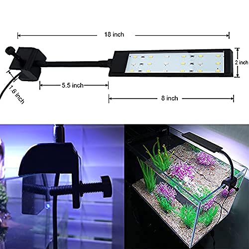 Varmhus Fish Tank Clip On Light, Rgb Clamp Aquarium Light Fish And Plant Aquarium Lighting With Timer Dimmer For Sunrise And Sunset (7W)