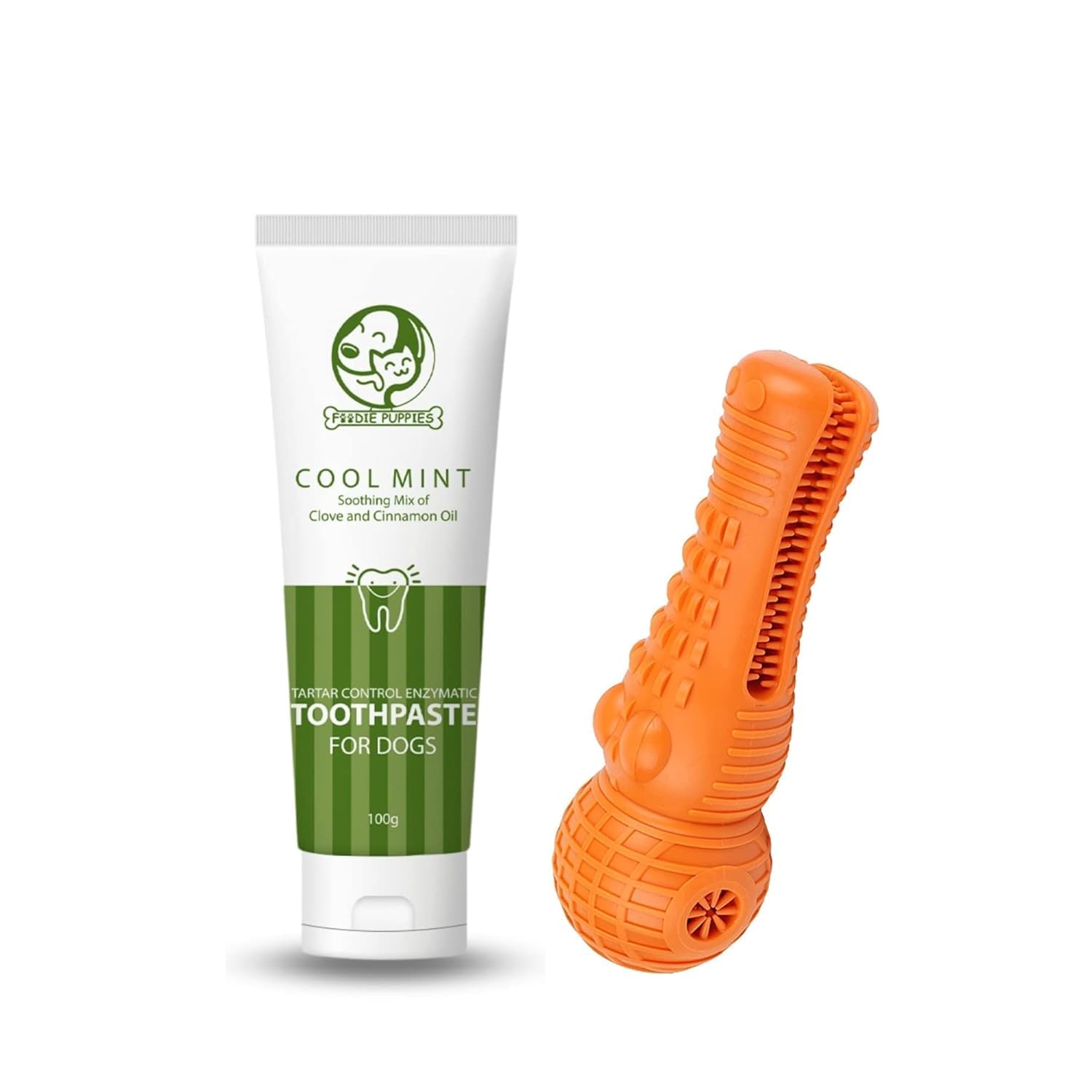 Foodie Puppies Dental Care Hamper With Toothpaste And Teething Chew Toy Combo For Dog And Cats  (Crocodile Toy + Mint Paste) Te
