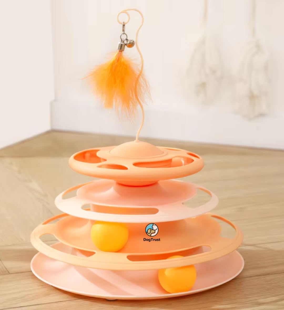 Dog Trust Triple Layer Cat Track Toy With Rolling Balls  Fun & Engaging Interactive Training Toy For Kittens And Adult Cats, En