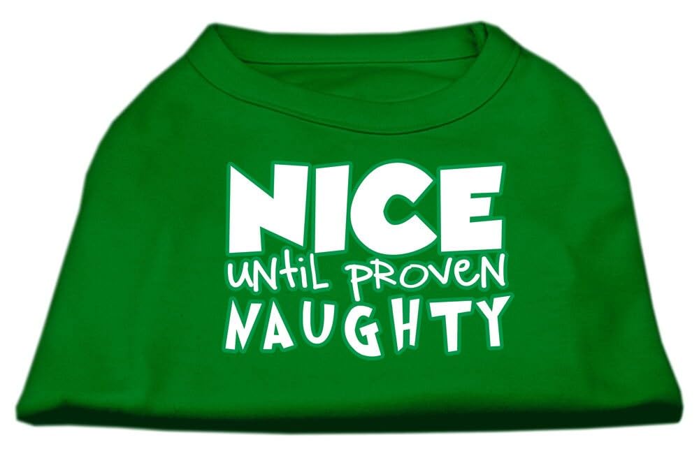 Mirage Pet Products 51-180 MDPR Nice Until Proven Naughty Screen Print Pet Shirt Purple, Medium