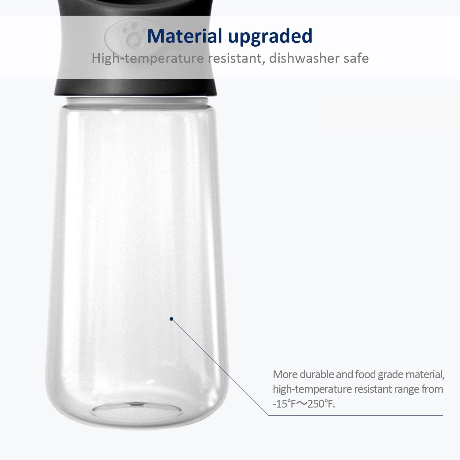 WePet Portable Dog Water Bottle, 19 OZ, Leak Proof, Food Grade Plastic, Black