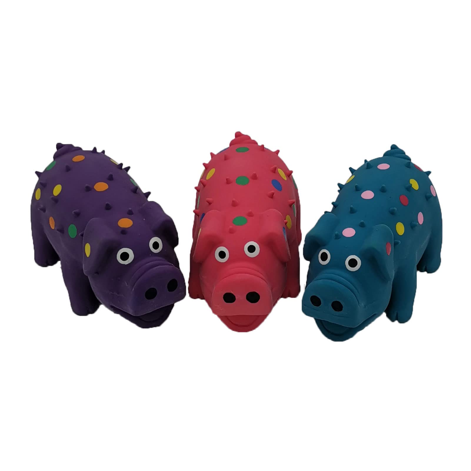 Hoiasem 6 Pack 4 Inch Mini Latex Dog Squeaky Toys Polka Dot Piglet Pig Dog Toy For Mimi Small Dogs