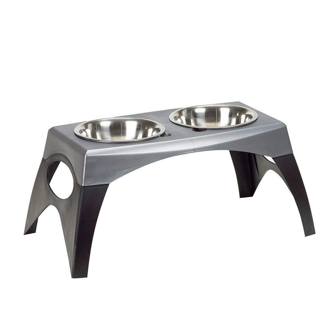 Coastal - Maslow - Elevated Feeder - Single Pack, Grey and Black, Medium