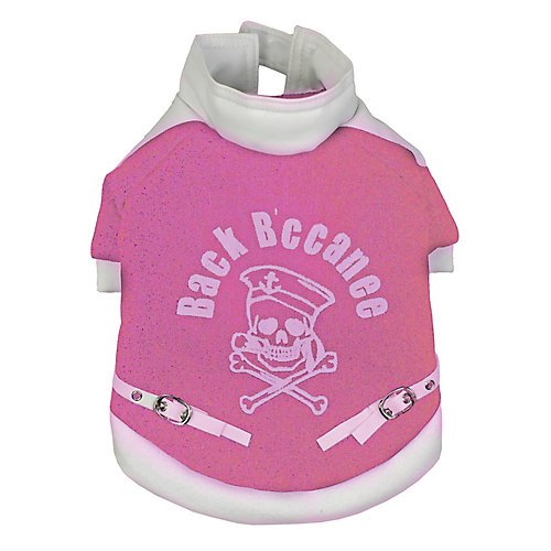 Pet Life Skull and Bones Pet Coat Pink/White SM