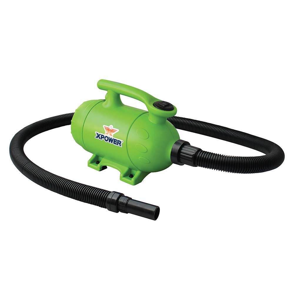 XPOWER B-2 2 HP Pro-at-Home 2-in-1 Pet Force Dryer and Vacuum, Green
